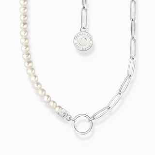 Thomas Sabo Silver Charm Necklace with White Pearls & Charmista Coin
