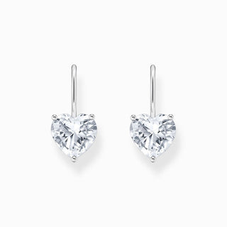 Thomas Sabo Silver Earrings with White Heart-Shaped Stone