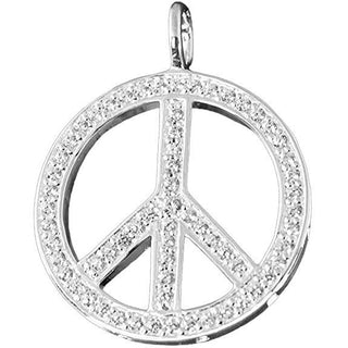 Peace Special Addition Pendant with Eyelet Silver with White Zirconia