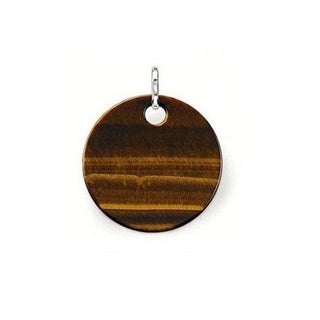 Sterling Silver Tigers Eye Small Disc Pendant