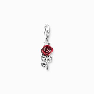 Thomas Sabo Charm Pendant - Blackened Charm in Red Rose
