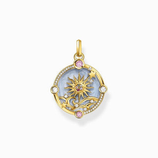 Thomas Sabo Gold-plated Pendant with Blue Cold Enamel and Colourful Stones