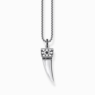 Thomas Sabo Necklace - Wolf's Tooth Pendant and Stones