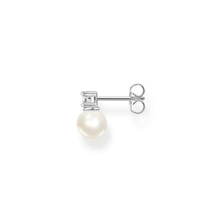 Thomas Sabo Single ear stud pearl with white stone silver