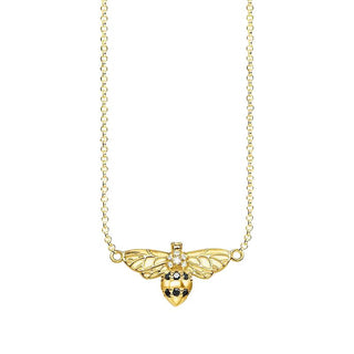 Elegant Gold Plated Bee Necklace with Recycled Silver & Delicate Details