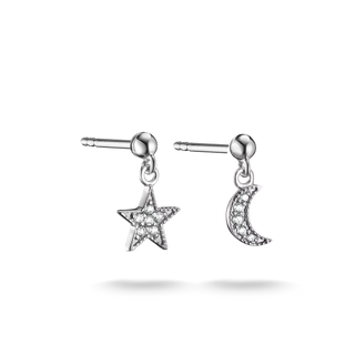 THOMAS SABO Moon and Star Zirconia Stud Earrings