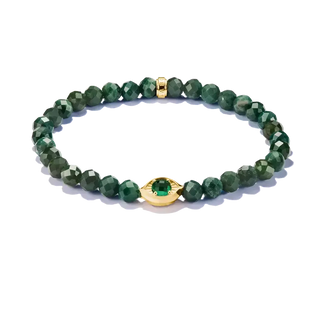 Thomas Sabo 18k Gold Plated Green Bead Bracelet Eye 17cm