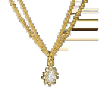 Thomas Sabo 18k Gold Plated Teardrop Double Chain with White Zirconia