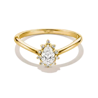 Thomas Sabo 18k Gold Plated Teardrop Ring with White Zirconia