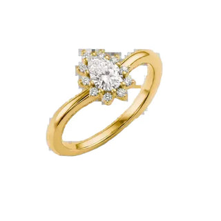Thomas Sabo 18k Gold Plated Teardrop Ring with White Zirconia