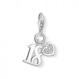 Thomas Sabo Anniversary Silver Diamond Lucky No. 18 Charm