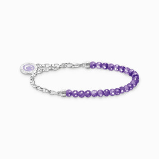 Thomas Sabo Charm Bracelet - Violet Imitation Amethyst Beads - Silver