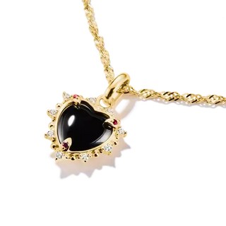 Thomas Sabo Charm Club Connect Vintage Heart Black Zirconia Gold-Plated Charm Pendant