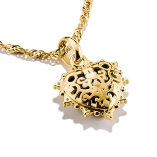 Thomas Sabo Charm Club Connect Vintage Heart Black Zirconia Gold-Plated Charm Pendant