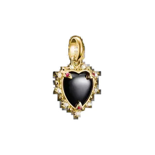 Thomas Sabo Charm Club Connect Vintage Heart Black Zirconia Gold-Plated Charm Pendant