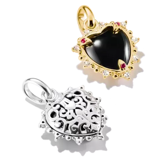 Thomas Sabo Charm Club Connect Vintage Heart Black Zirconia Sterling Silver Charm Pendant