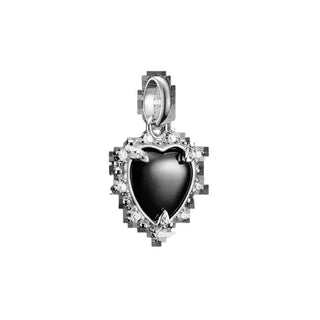 Thomas Sabo Charm Club Connect Vintage Heart Black Zirconia Sterling Silver Charm Pendant