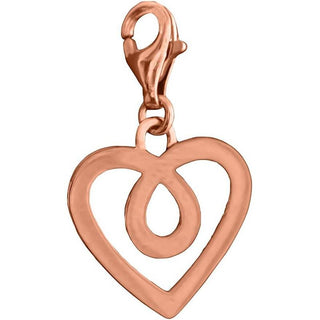 Charm Club Ladies Charm 925 Silver Rosegold Hearts