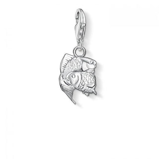 Thomas Sabo Charm Club Pisces pendant crafted in polished sterling silver featuring a detailed twin fish zodiac design.