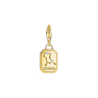 Thomas Sabo Charm Gold-plated Pendant - Zodiac Sign Gemini with Zirconia