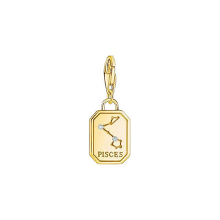 Thomas Sabo Charm Gold-plated Pendant - Zodiac Sign Pisces with Zirconia