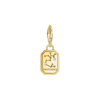 Thomas Sabo Charm Gold-plated Pendant - Zodiac Sign Sagittarius with Zirconia