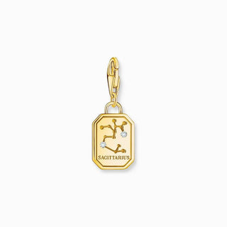Thomas Sabo Charm Gold-plated Pendant - Zodiac Sign Sagittarius with Zirconia