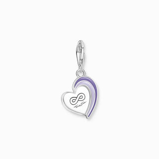 Thomas Sabo Charm Pendant - BEST FRIENDS with Violet cold Enamel Silver Blackened