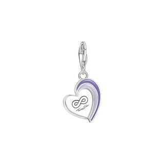 Thomas Sabo Charm Pendant - BEST FRIENDS with Violet cold Enamel Silver Blackened