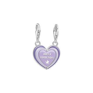Thomas Sabo Charm Pendant - BEST FRIENDS with Violet cold Enamel Silver Blackened