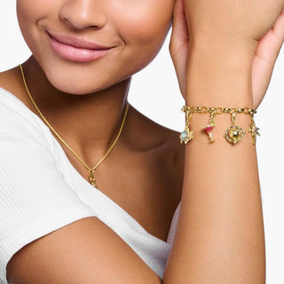 Thomas Sabo Charm Pendant - Colourful Globe - Gold Plated