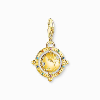 Thomas Sabo Charm Pendant - Colourful Globe - Gold Plated