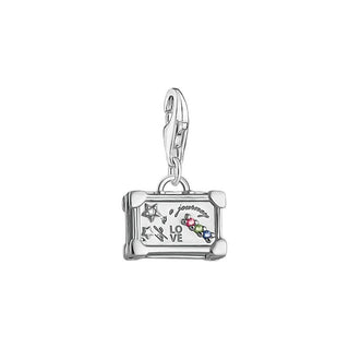 Thomas Sabo Charm Pendant - Colourful Vintage Suitcase - Silver