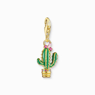 Thomas Sabo Charm Pendant - Green Cactus - Gold Plated