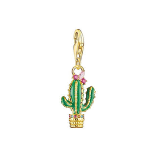 Thomas Sabo Charm Pendant - Green Cactus - Gold Plated