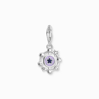 Thomas Sabo Charm Pendant - Moon phase with Imitation Sandstone silver Blackened