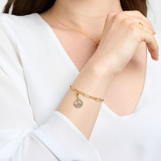 Thomas Sabo Charm Pendant Peace With Colourful Stones Gold