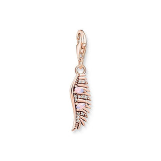 Thomas Sabo Charm Pendant Phoenix Feather With Pink Stones Rose Gold