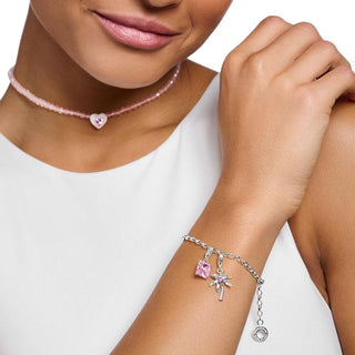 Thomas Sabo Charm Pendant Pink Stone Silver