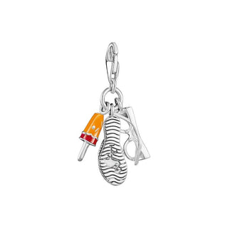 Thomas Sabo Charm Pendant - Sunglasses, Flip Flop and Ice Cream - Silver