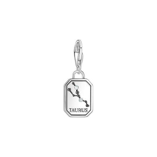 Thomas Sabo Charm Pendant - Zodiac Sign Taurus with Zirconia