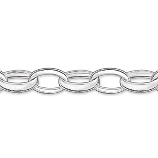 Thomas Sabo classic charm bracelet in polished 925 Sterling silver with 0.6 cm wide oval links for custom pendant styling.