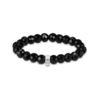Thomas Sabo Elegant Black Obsidian Oval Beaded Bracelet