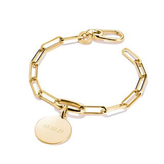 Thomas Sabo Elegant Gold-Plated Paperclip Charm Bracelet