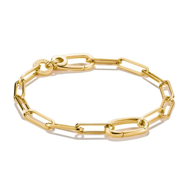 Thomas Sabo Elegant Gold-Plated Paperclip Charm Bracelet
