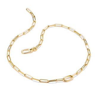 Thomas Sabo Elegant Gold-Plated Paperclip Charm Necklace