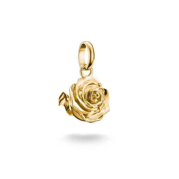 Thomas Sabo Elegant Gold Plated Rose Blossom Charm