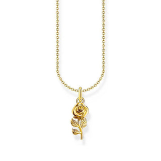 Thomas Sabo Elegant Gold-Plated Rose Pendant Necklace