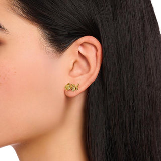 Thomas Sabo Elegant Gold-Plated Rose Romance Ear Studs