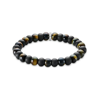 Thomas Sabo Elegant Obsidian & Tiger's Eye Beaded Bracelet